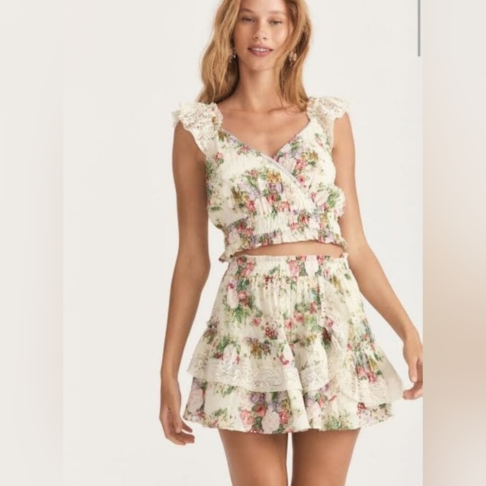 Love Shack Fancy- Agnessa Skirt- Shining Gemstone